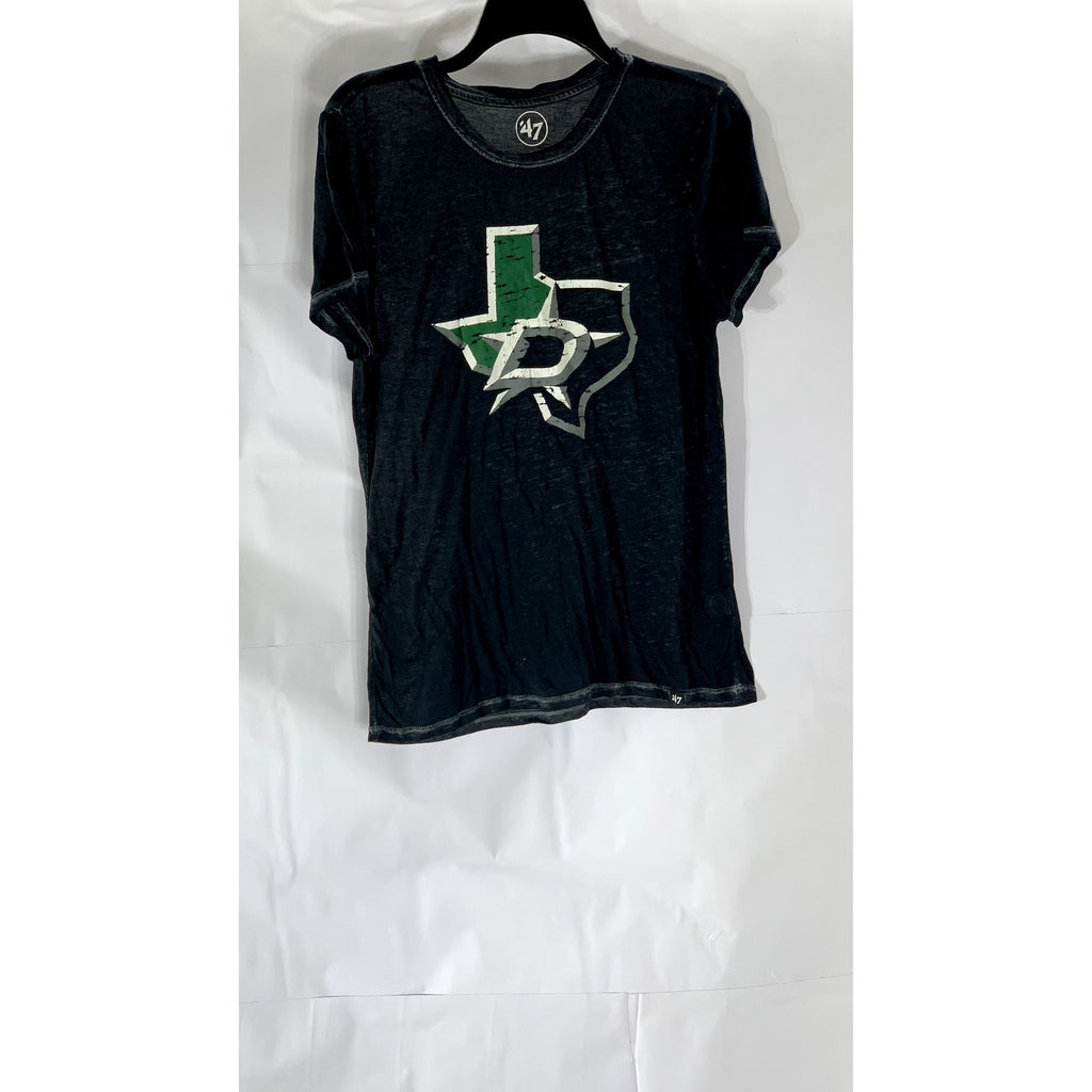 47 Brand Men’s Black Dallas Star Graphic Crewneck Short Sleeve T-Shirt SZ M