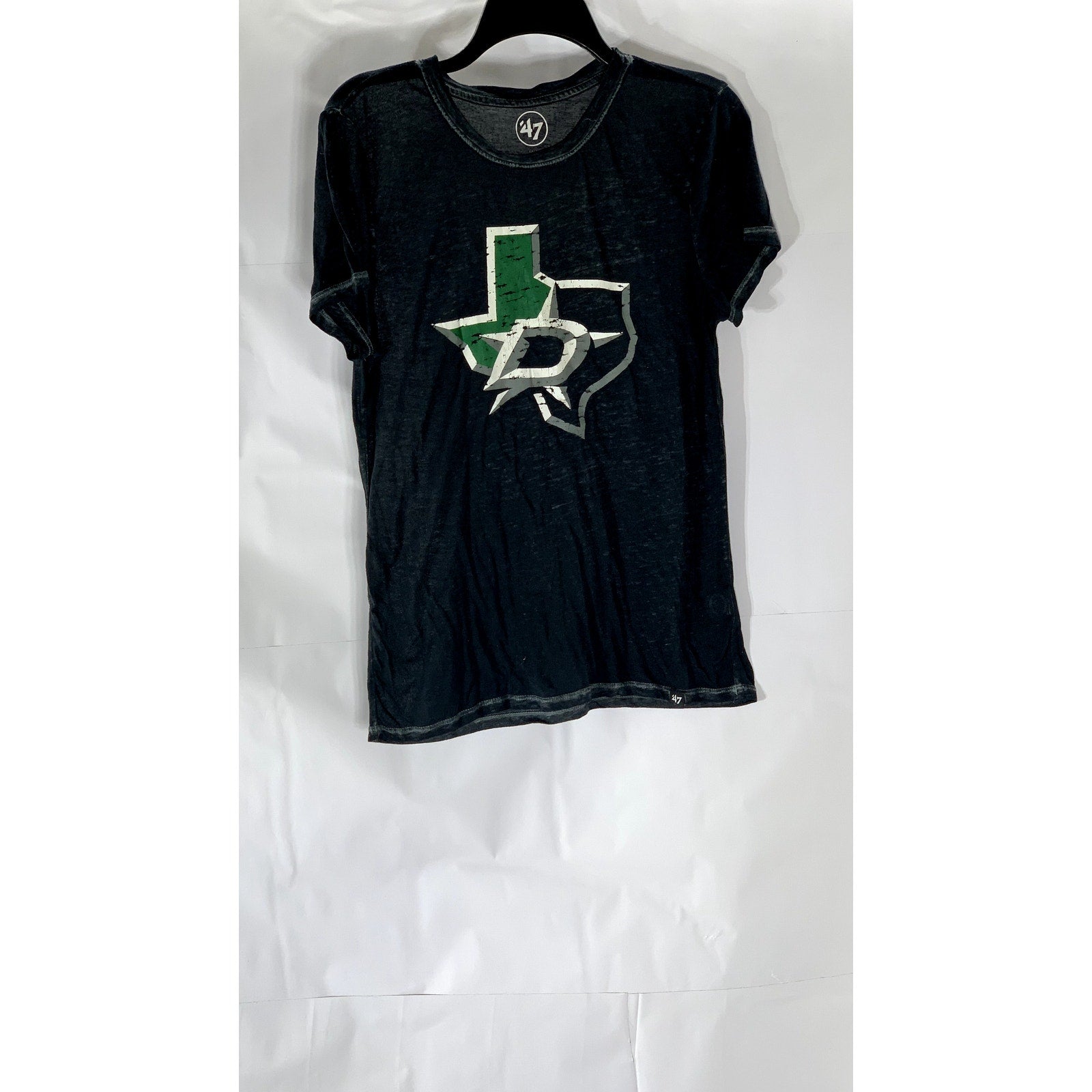 47 Brand Men’s Black Dallas Star Graphic Crewneck Short Sleeve T-Shirt SZ M
