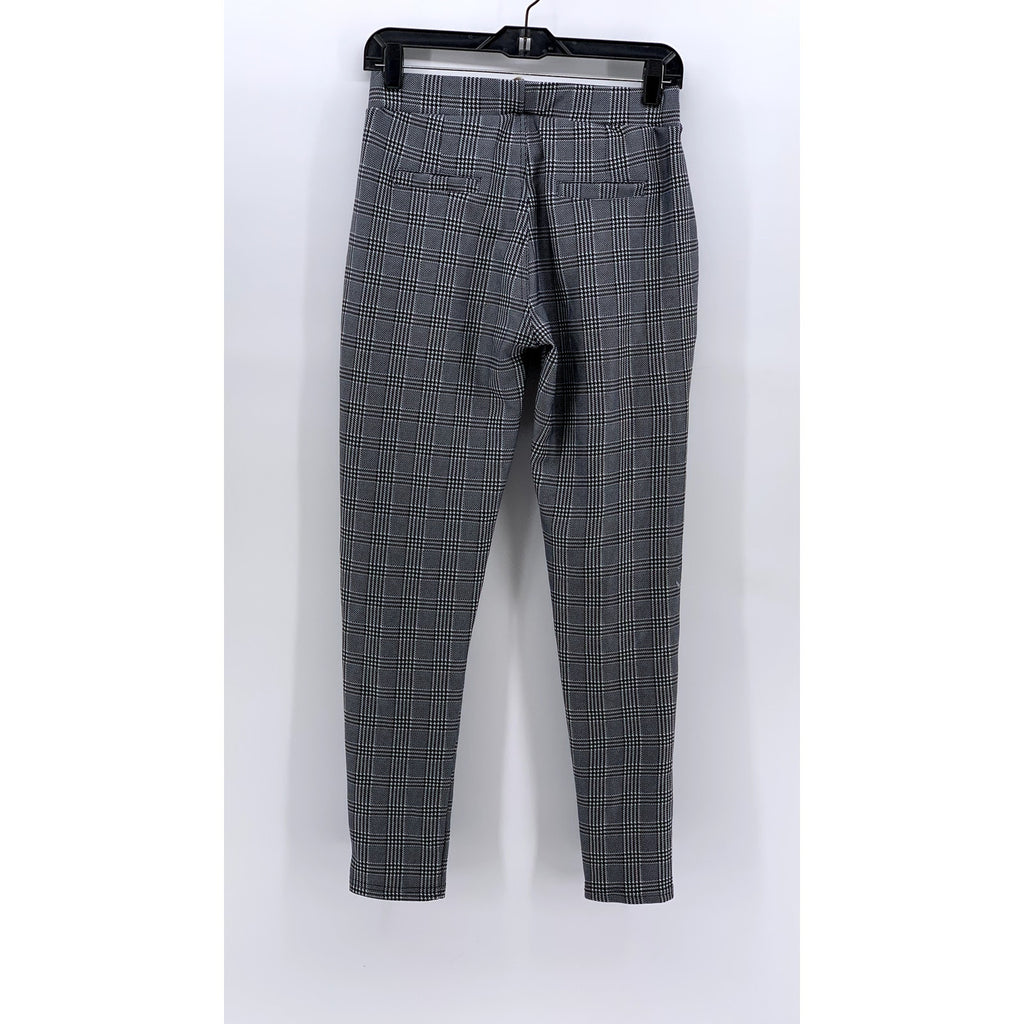 INDERO Women's Black-White Houndstooth Check Skinny Pants SZ L/XL