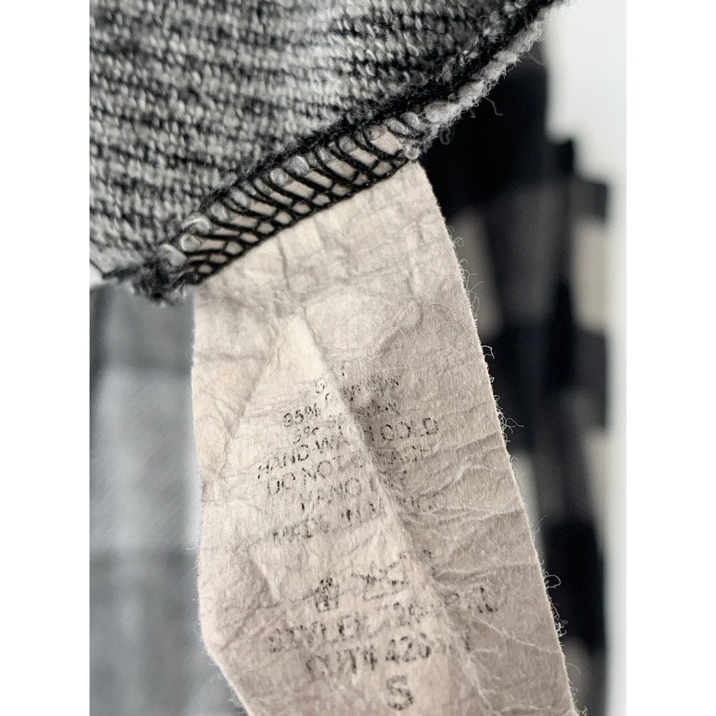 WHITE BIRCH Women's Black-White Buffalo Check Hooded Cardigan SZ S