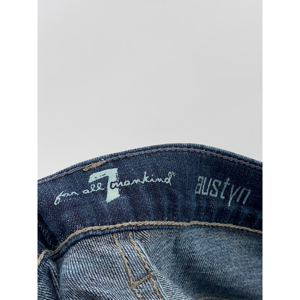 7 FOR ALL MANKIND Men's Blue Denim Austyn Straight Jeans SZ 34