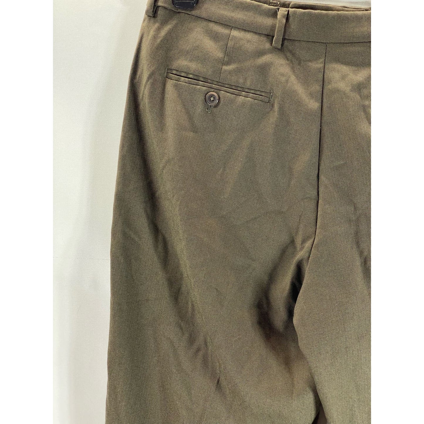 PERRY ELLIS PORTFOLIO Men's Brown Classic-Fit Flex Stretch Dress Pant SZ 36X32