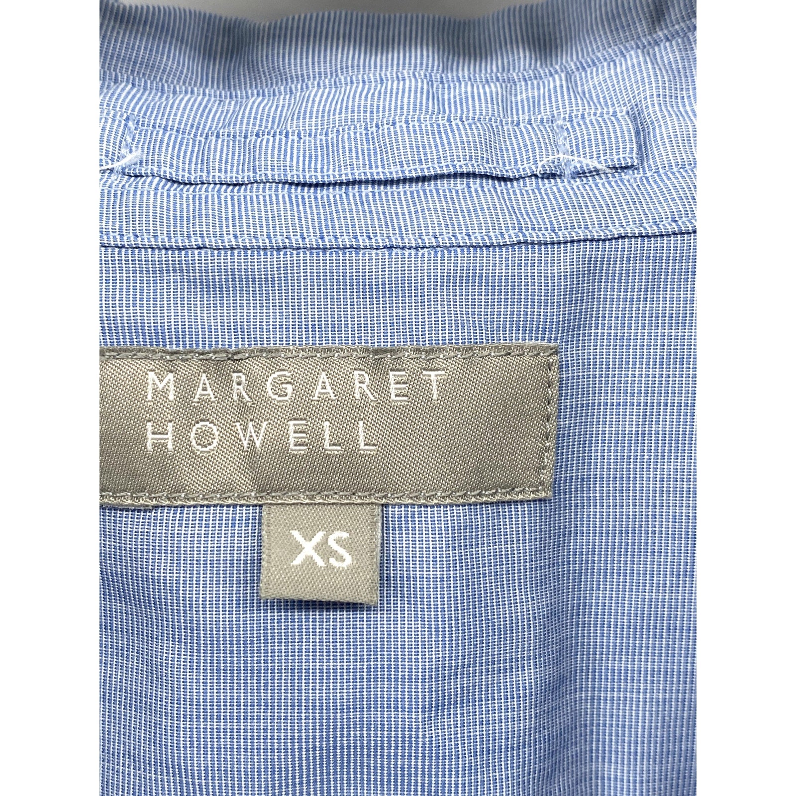 MARGARET HOWELL Men's Light Blue Solid Regular-Fit Button-Up Cotton Shirt SZ XS