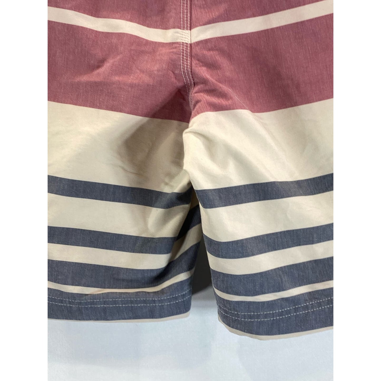 J.CREW Men's Pink/Cream/Navy Flex Drawstring Pull-On Swim Trunks SZ 32