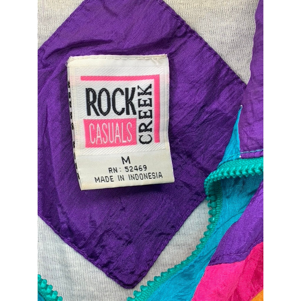 ROCK CREEK CASUALS Women's Vintage Multi Zip-Up Windbreaker SZ M