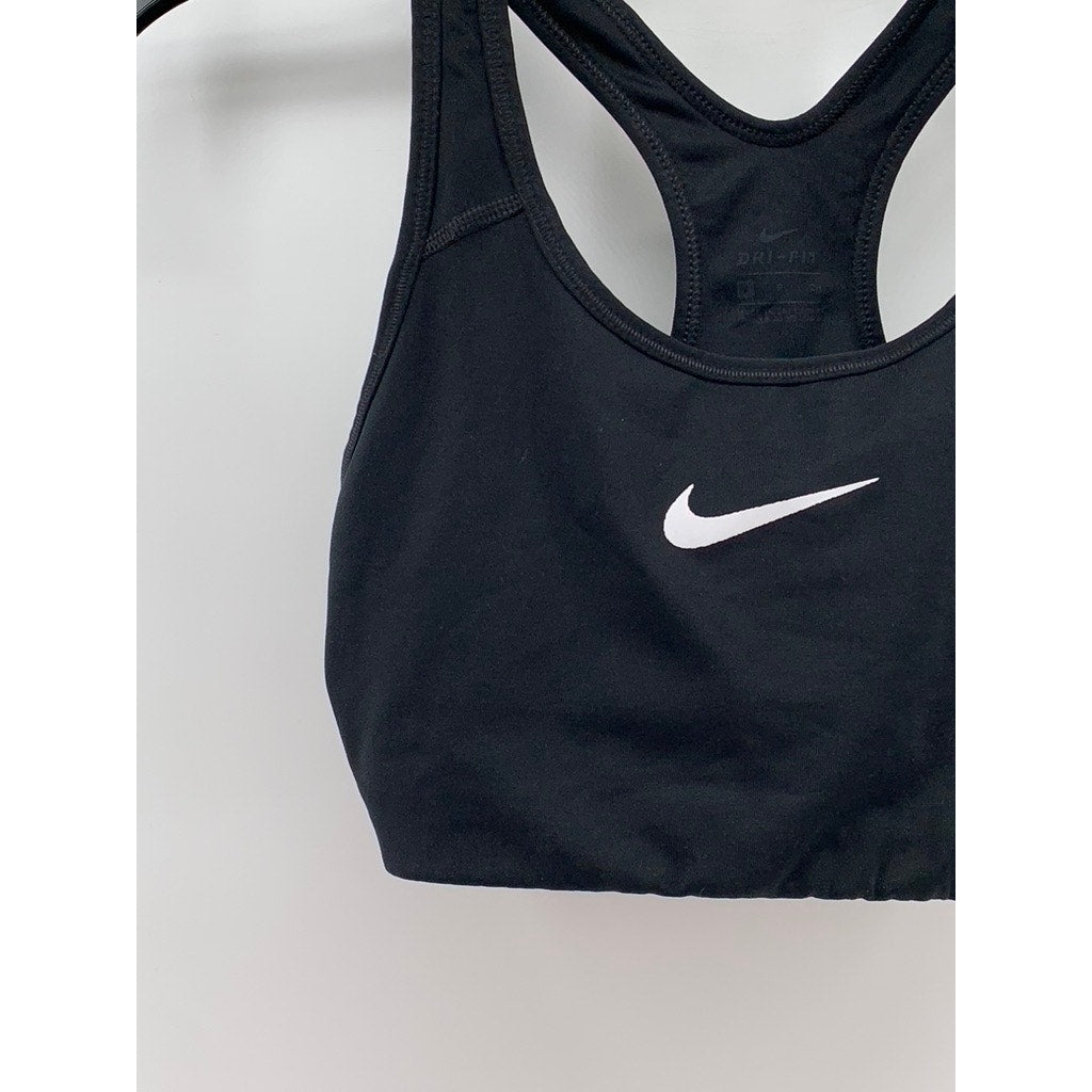 NIKE Women's Black Swoosh Racerback Sports Bra SZ S