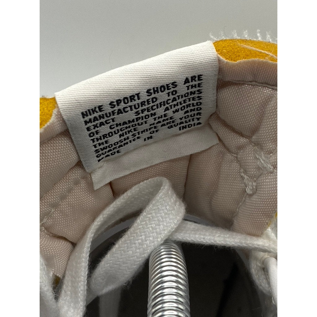 NIKE Men's White Blazer High-Top Round-Toe Swoop Logo Lace-Up Sneakers SZ 6.5