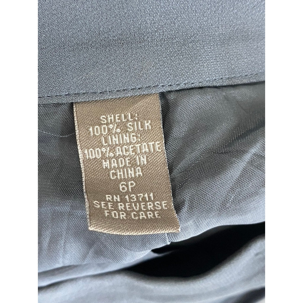 VALERIE STEVENS Women's Vintage Petite Gray Silk Pleated Dress Pant SZ 6P
