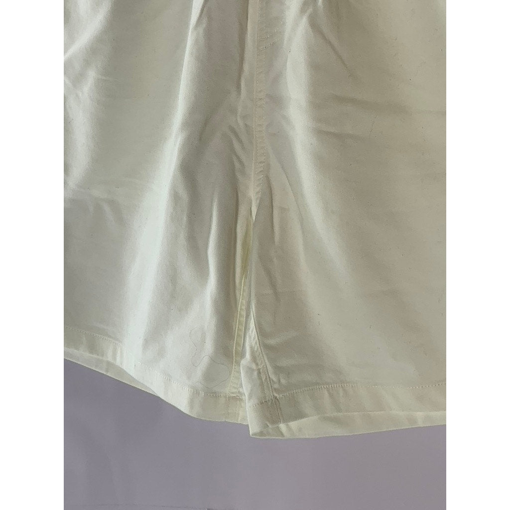 URBAN REVIVO Men's Cream Elasticized Waist Pull-On Relaxed-Fit Shorts SZ 4(S)