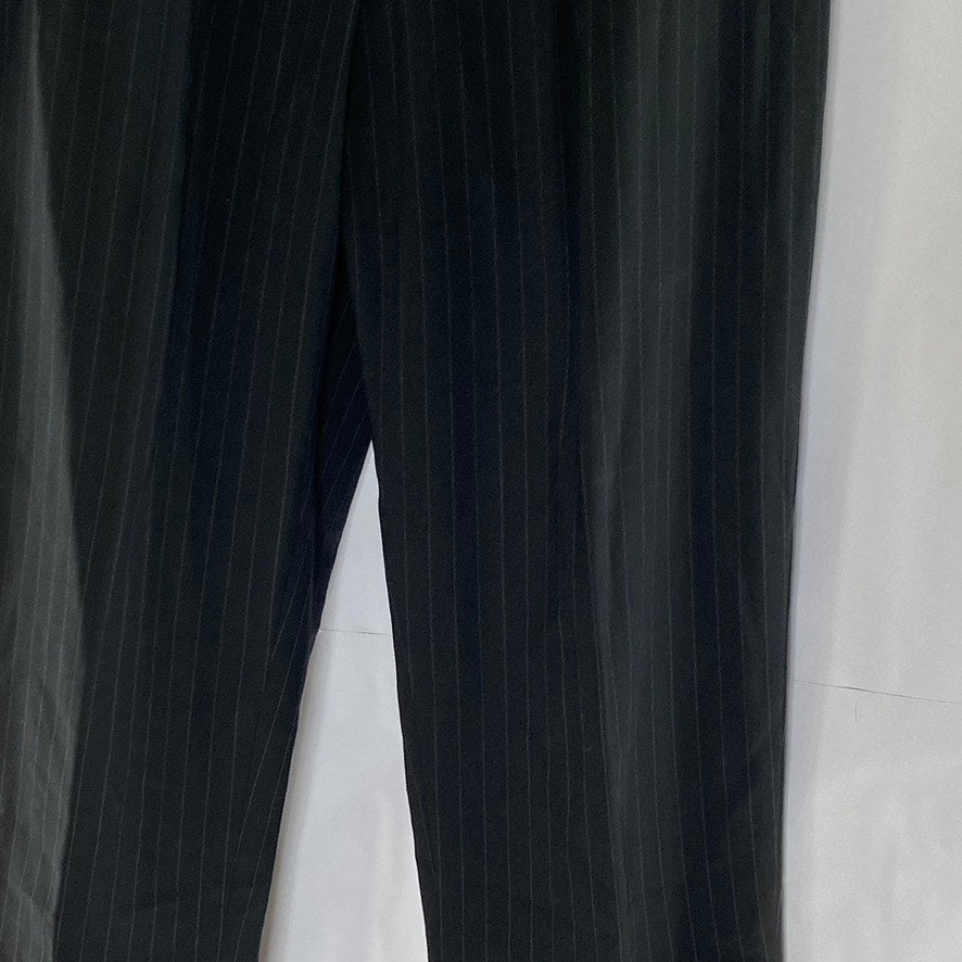 ANTONIO FUSCO MILANO Women's Black Pinstripe Straight-Leg Dress Pant SZ S