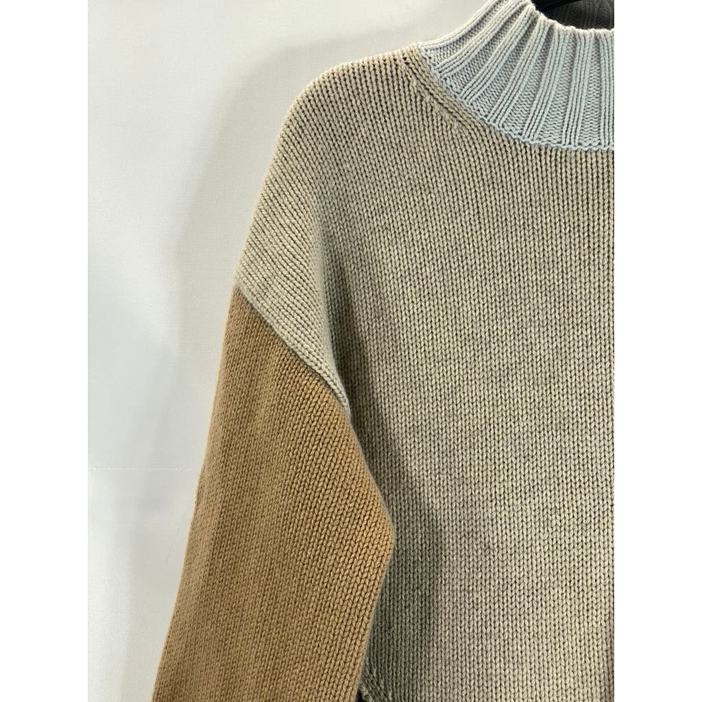 MAGASCHONI Women’s Multi Colorblock Wool & Cashmere Mock-Neck Sweater SZ XL
