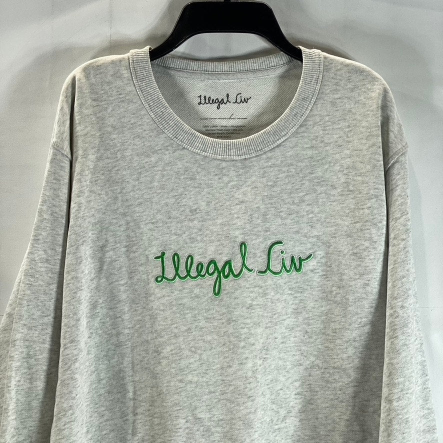 ILLEGAL CIVILIZATION Men's Grey Skateboard Crewneck Pullover Sweatshirt SZ XL