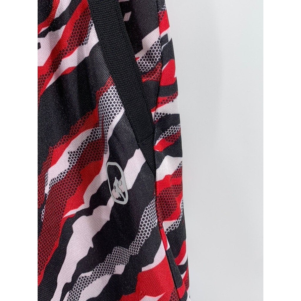 AND1 Men's Black-Red-White Printed Basketball Shorts SZ S