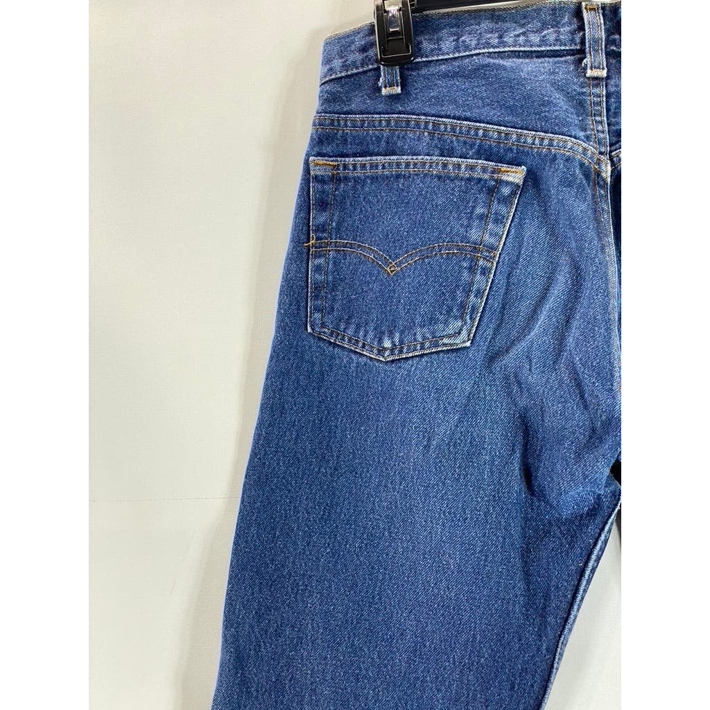LEVI'S Men's Blue 501 Vintage Straight-Fit Five-Pocket Button-Fly Jeans SZ 31X34