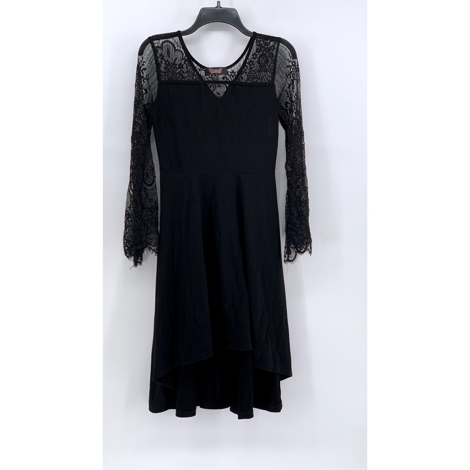 SCARLET DARKNESS Women's Black Long Sleeve Lace Midi Dress SZ S