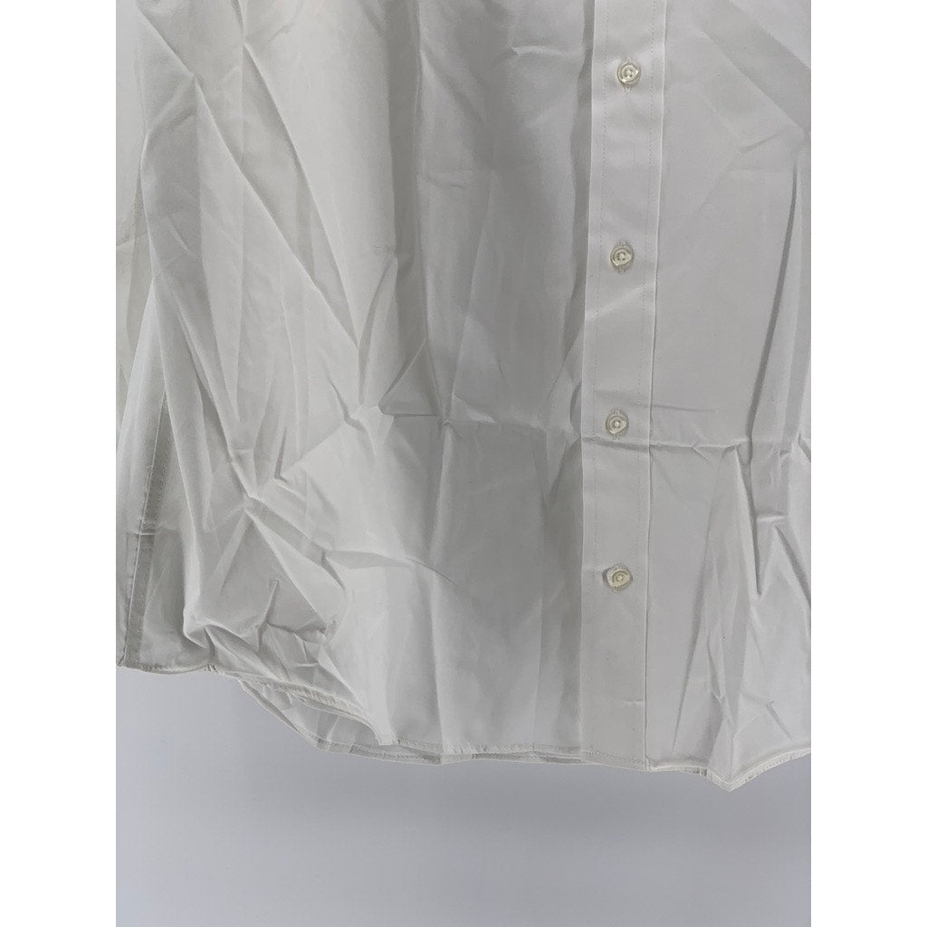 GEORGE Men's White Button-Up Long Sleeve Shirt SZ 2XL