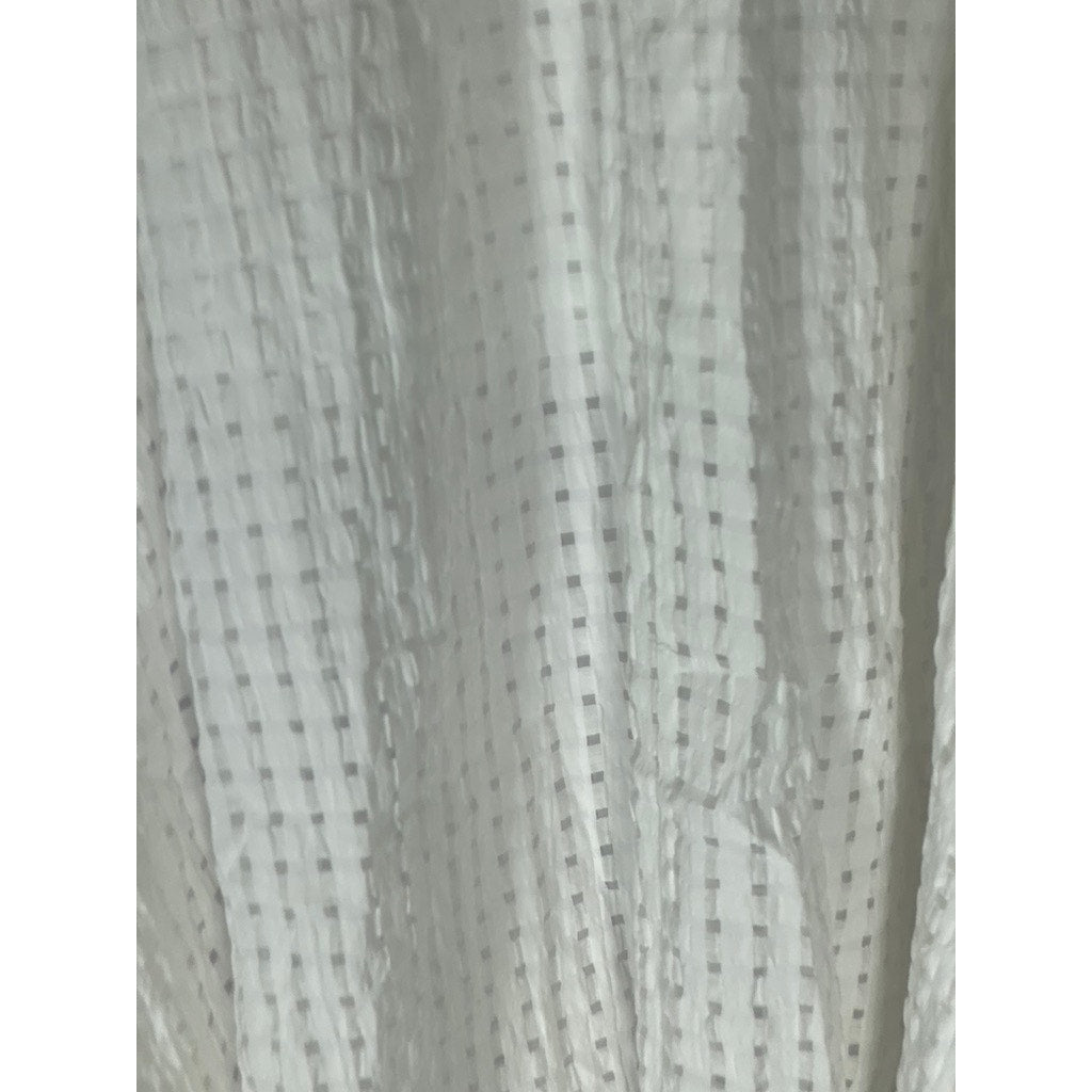 UNBRANDED Women's White Textured Mini Grid Pull-On Midi Skirt SZ L