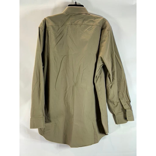 NORDSTROM Men's Khaki Traditional-Fit Smart Care Button-Up Dress Shirt SZ16.5-34