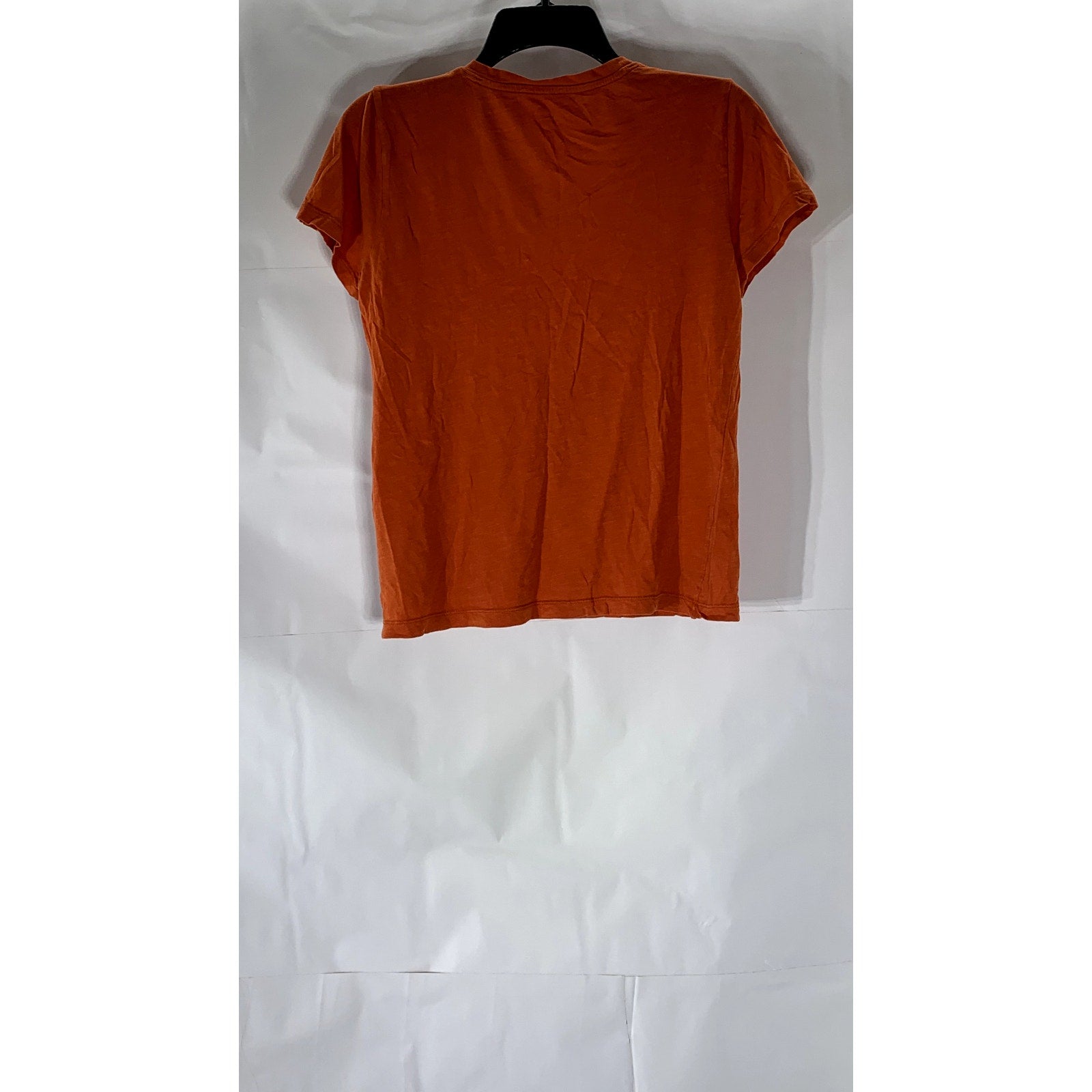 MADEWELL Women’s Orange V-Neck Short Sleeve Casual Top SZ S