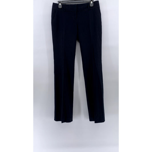 ANN TAYLOR Women's Navy Blue Solid The Eva Classic-Fit Ankle Pants SZ 0
