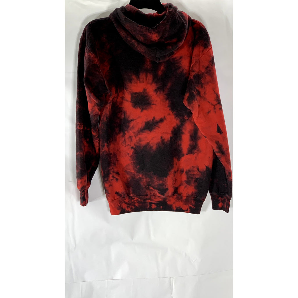 PORT & COMPANY Men's Red-Black Tie-Dye Stranger Things Graphic Hoodie SZ S