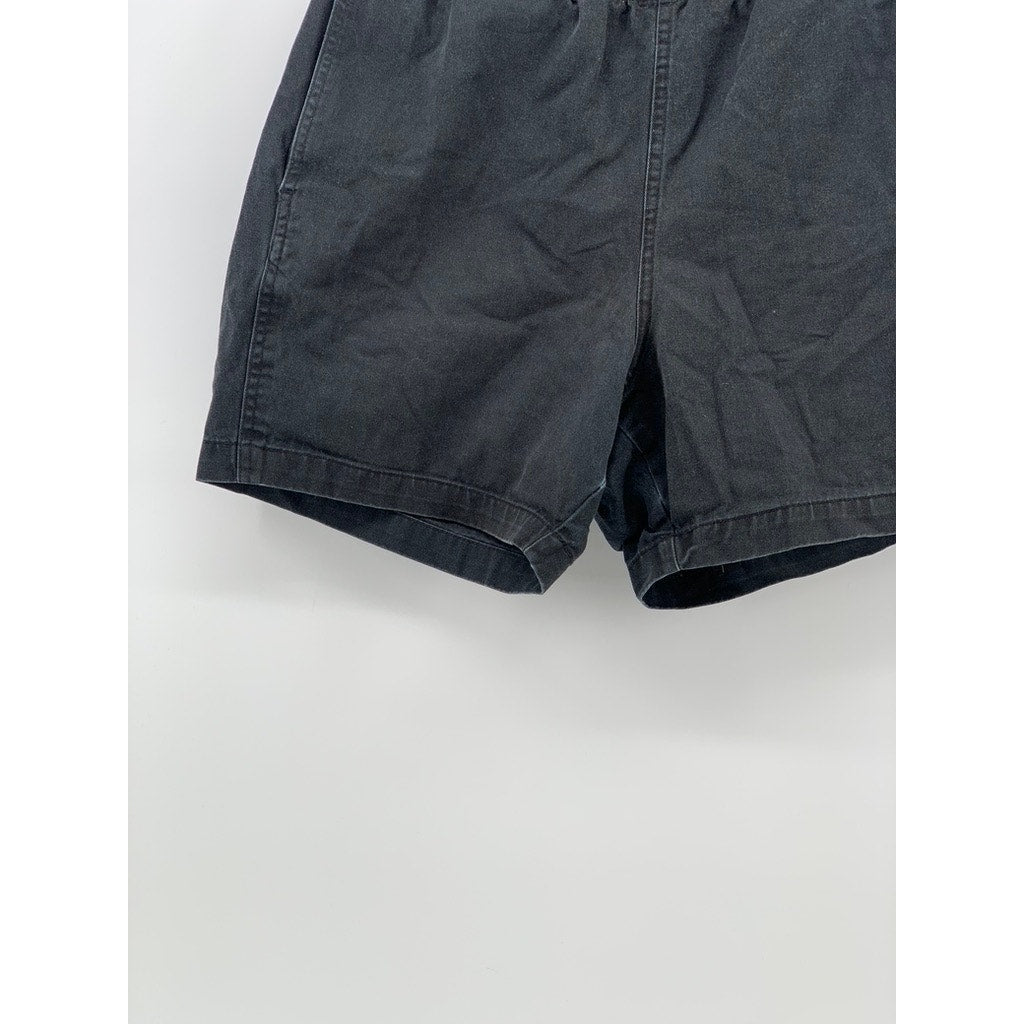 OBEY Men's Washed Black Casual Pull-On Elastic Waist Chino Shorts SZ S