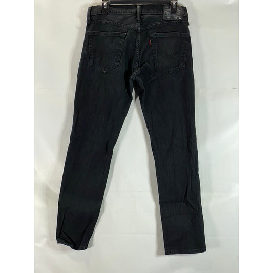 LEVI'S Men's Black Solid Slim-Fit Five-Pocket Denim Jeans SZ 32X30