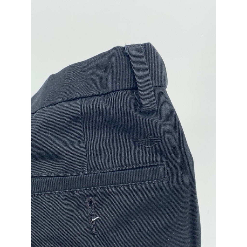 DOCKERS Men's Black Tapered Solid Flat Front D3 Pants 36X30