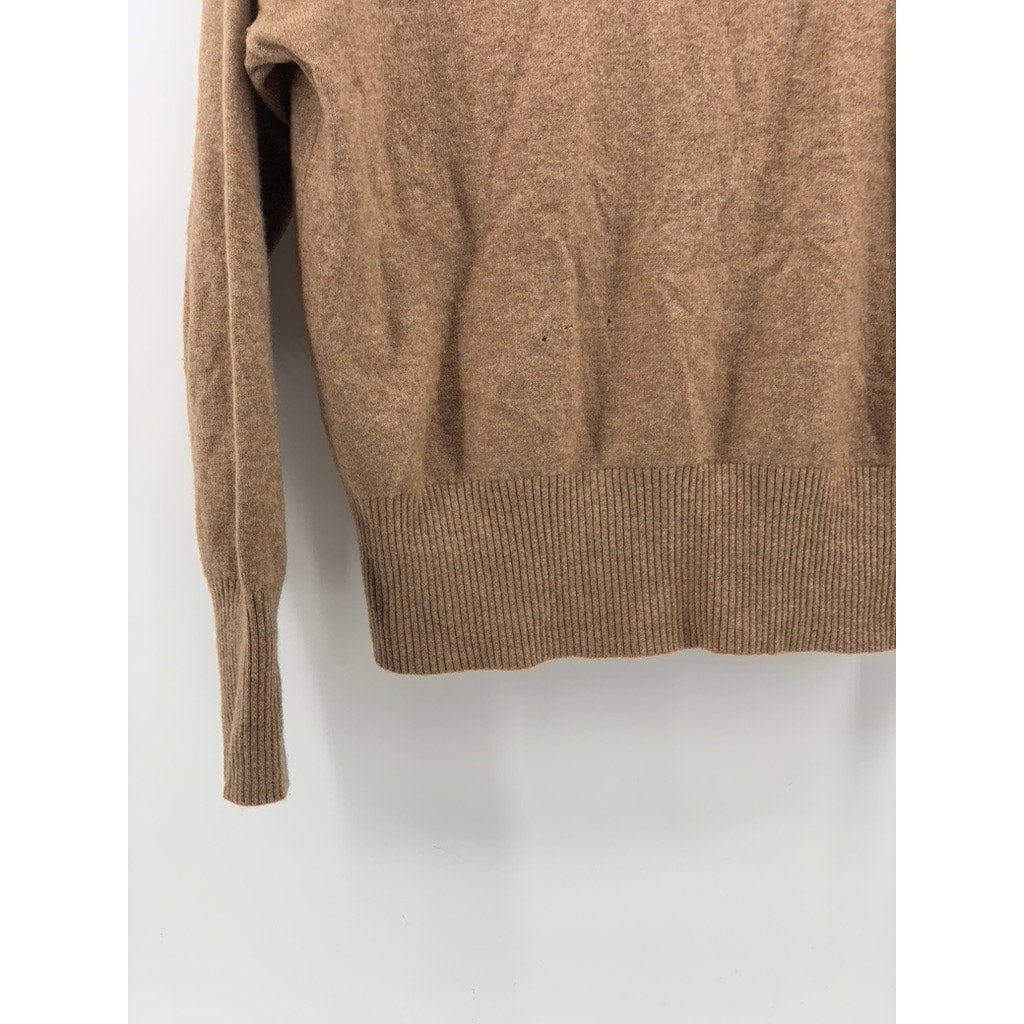 UNIQLO Women's Brown Cashmere Soft Knit Crewneck Pullover Sweater SZ S