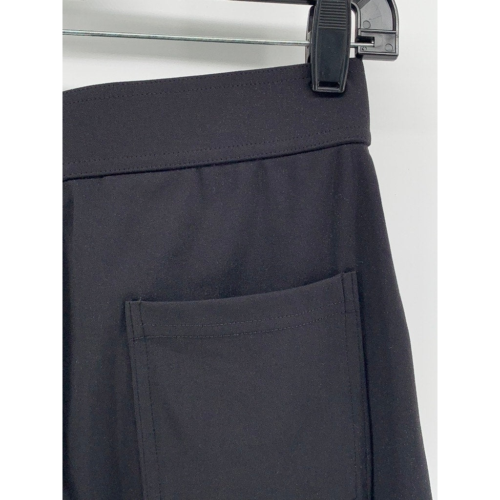 HALARA Women's Tall Black Button-Front High-Rise Pants SZ S