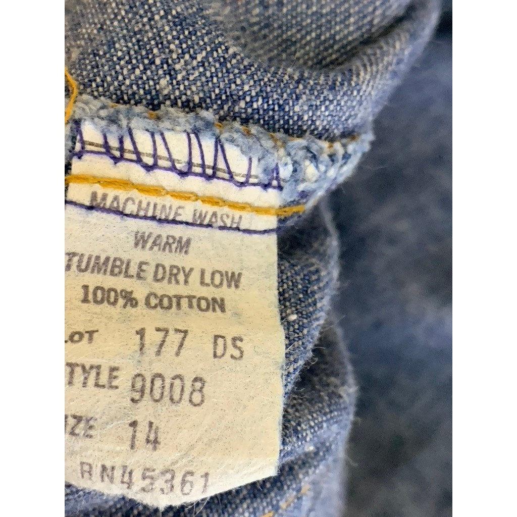 UNBRANDED Women's Blue Wide-Leg Straight Denim Jeans SZ 14
