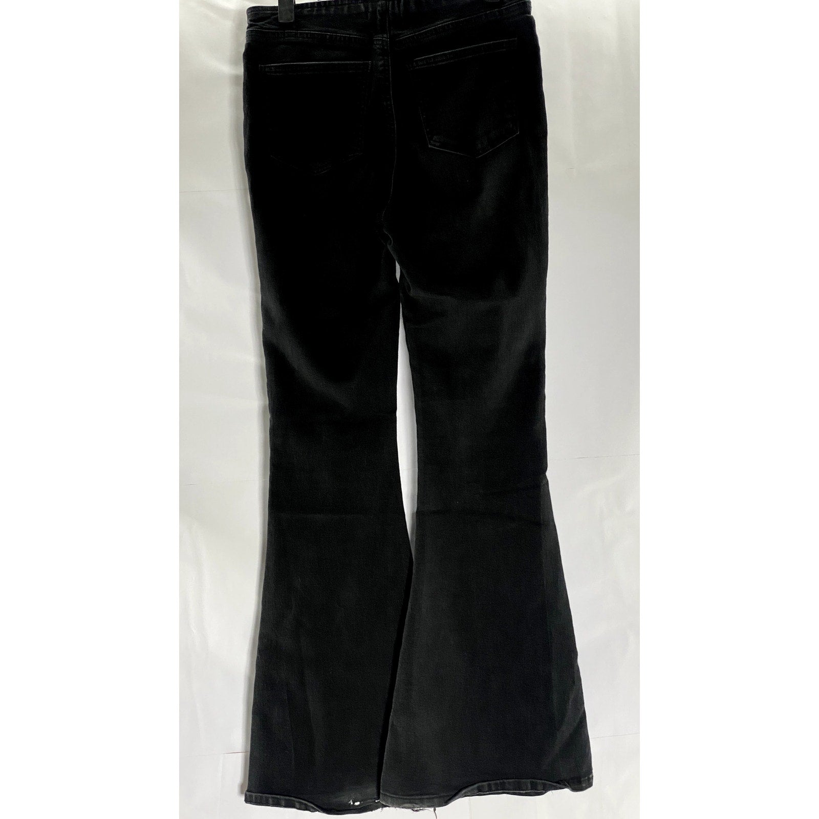 FOREVER 21 Women's Black Solid Elastic Waist Pull-On Flare Denim Jeans SZ S