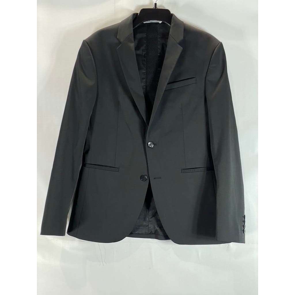ZARA Men's Black Solid two-Button Blazer SZ 38