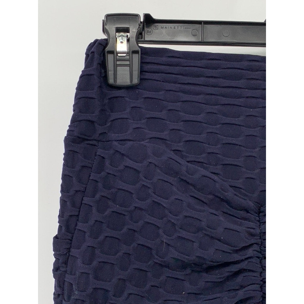 XJBOOST Women's Navy Honeycomb Textured Cinched Shorts SZ S/M