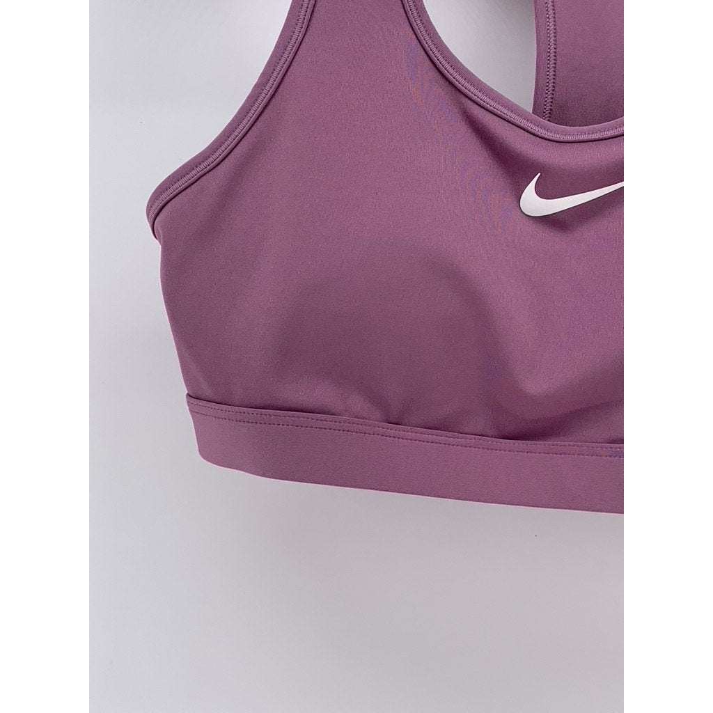 NIKE Women's Lavender Swoosh Medium Support Sports Bra SZ M