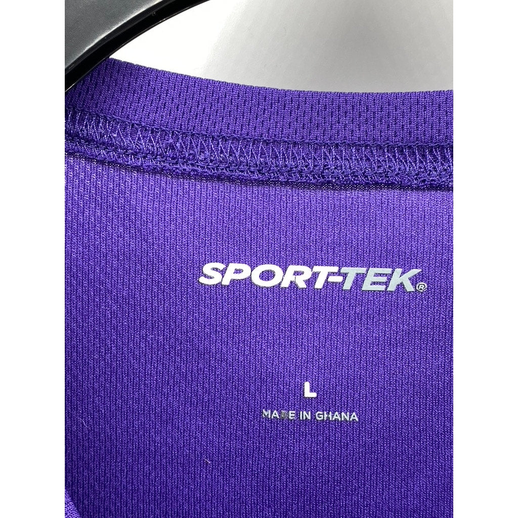 SPORT-TEK Men's Purple Crewneck Short Sleeve Activewear NYC Soccer T-Shirt SZ L