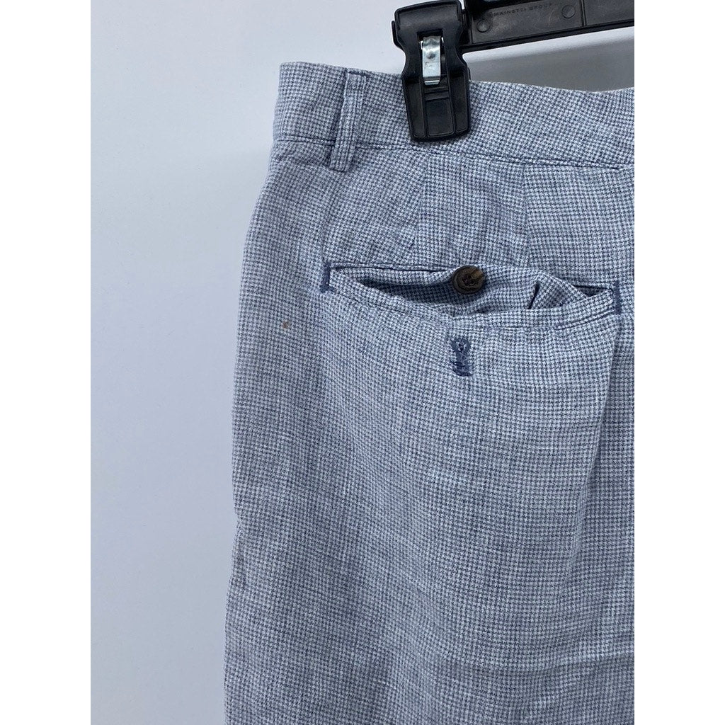 CLUB MONACO Men’s Blue Linen Textured Maddox Fit Shorts SZ 33