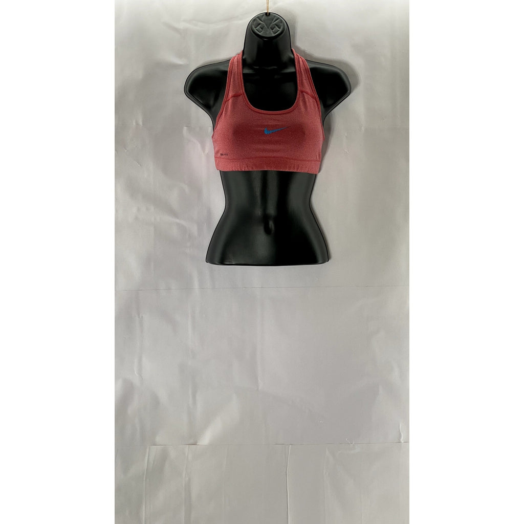 NIKE Women's Red Swoosh Scoop-Neck Dri-Fit Racerback Sports Bra SZ XS
