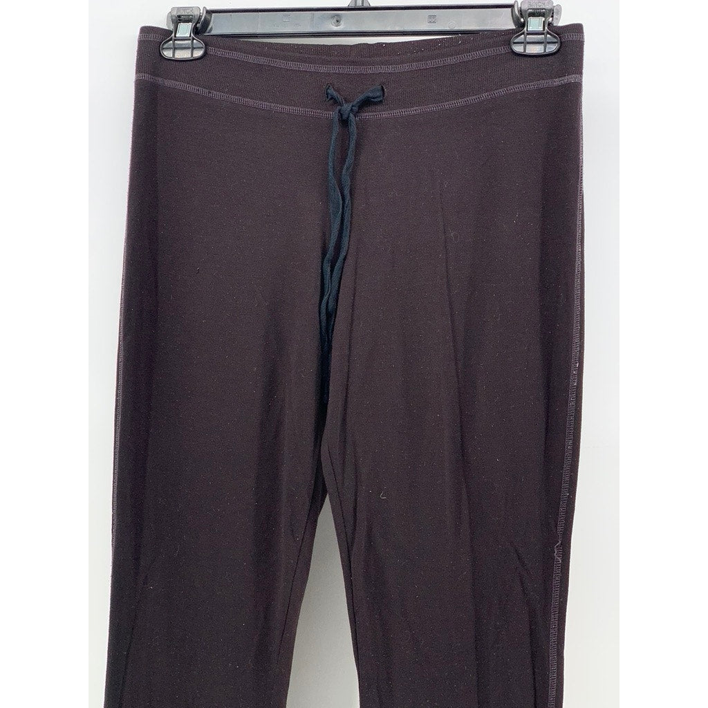 CYNTHIA ROWLEY Women's Washed Black Drawstring Wide-Leg Sweatpants SZ S