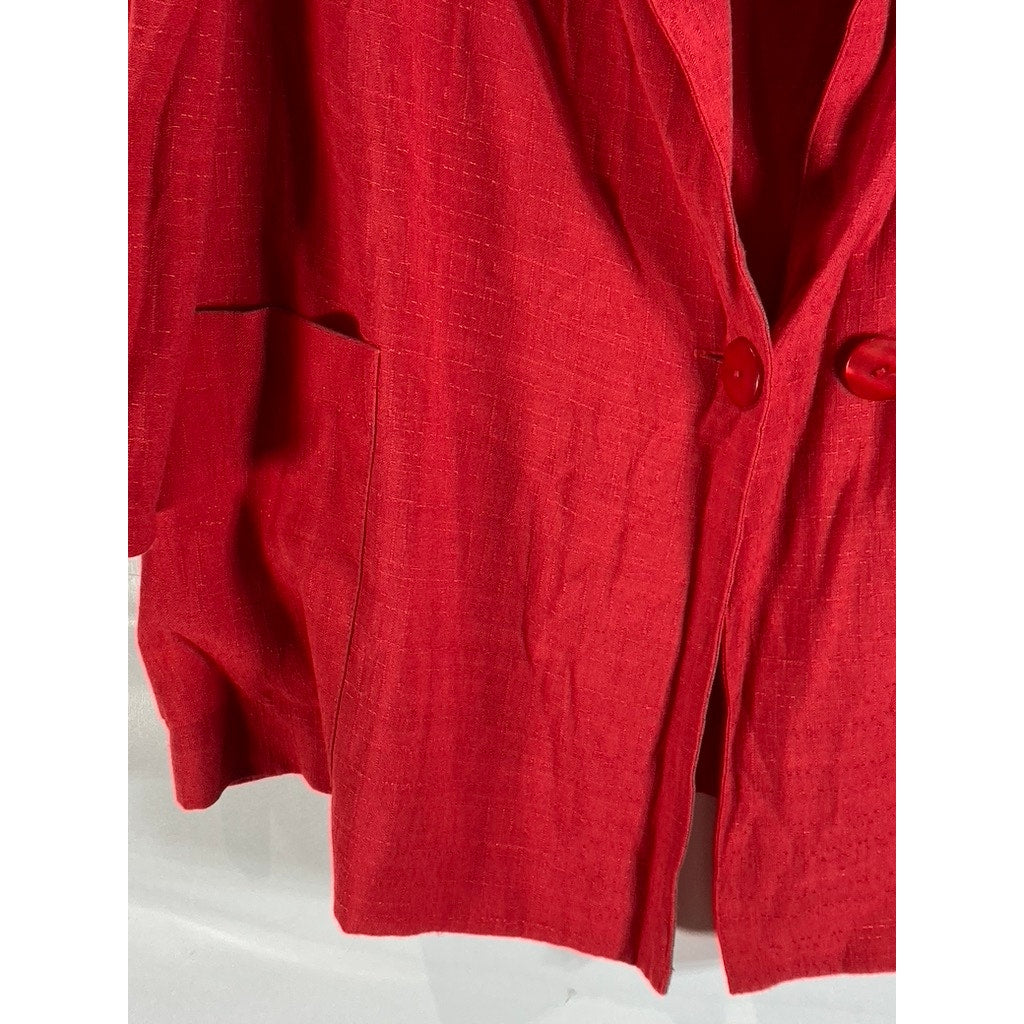 BRYLANE WOMAN COLLECTION Women's Red Two-Button Lightweight Blazer SZ 6