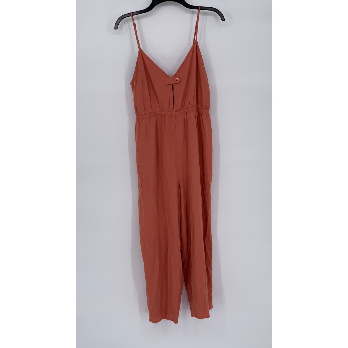 ROKOKO Women’s Dusty Rose Keyhole V-Neck Spaghetti Strap Jumpsuit SZ M