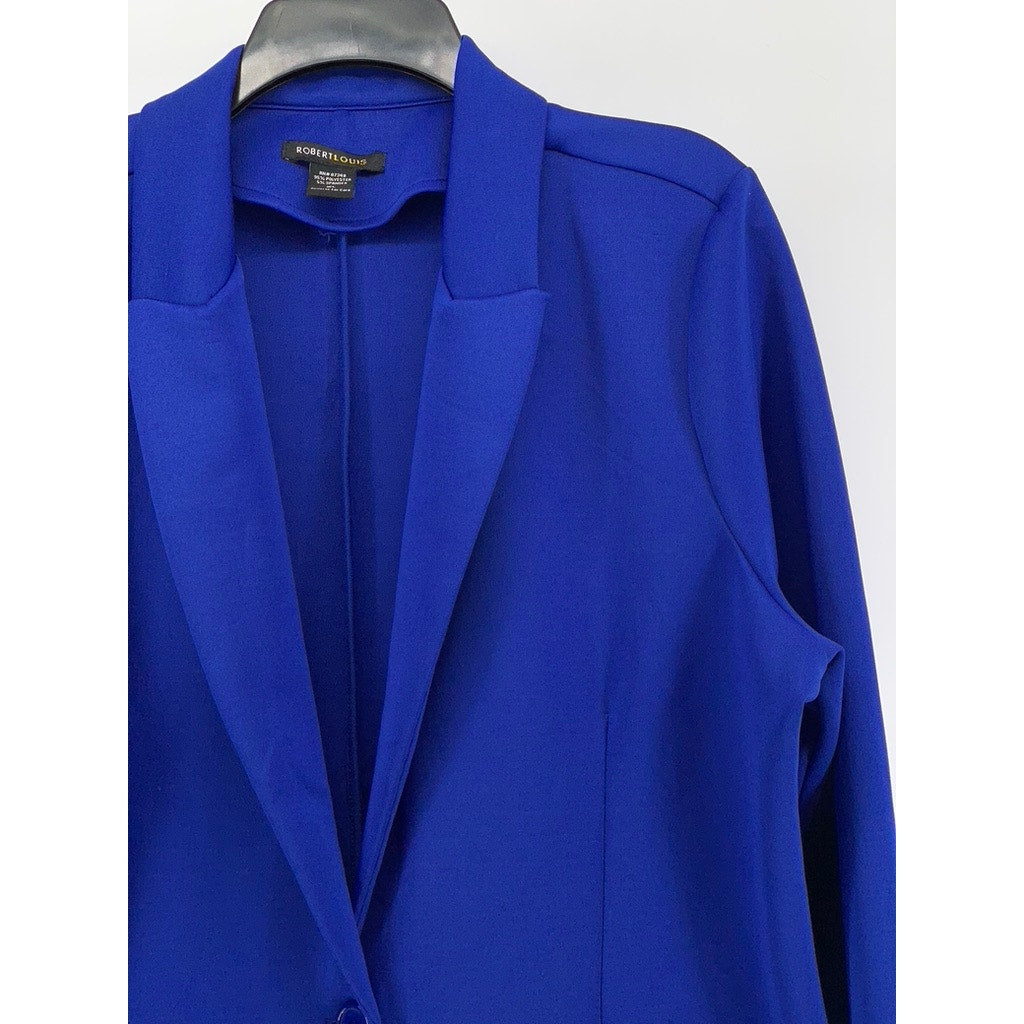 ROBERT LOUIS Women's Dark Blue Single-Button Blazer SZ XL