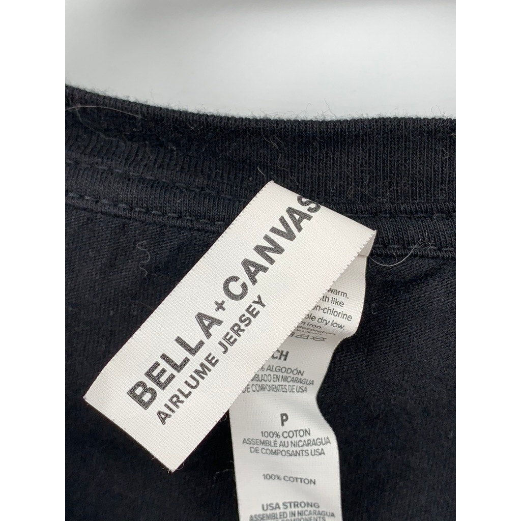 BELLA + CANVAS Women's Black V-Neck Script Logo Short Sleeve Top SZ S