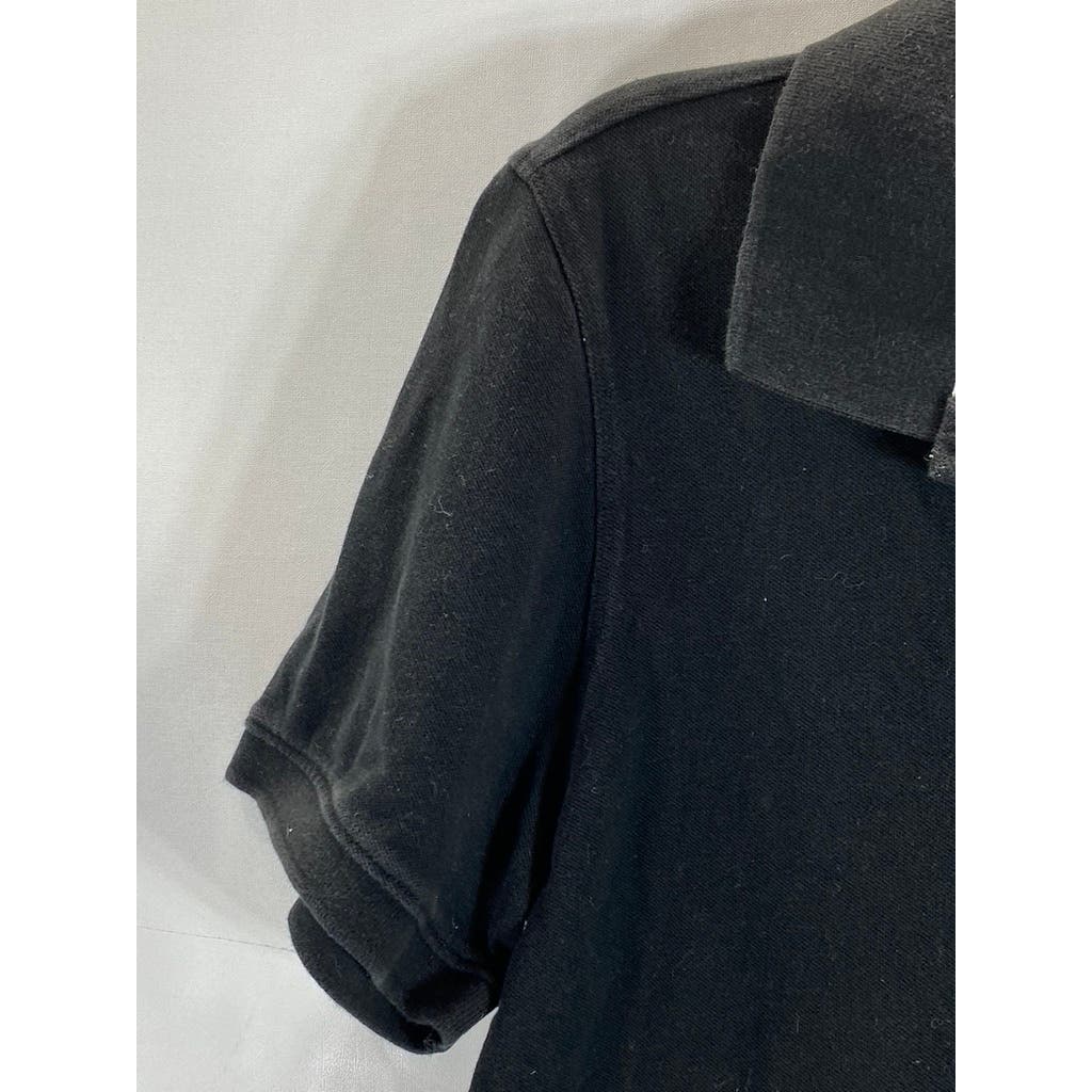 BANANA REPUBLIC Men's Solid Black Cotton Short Sleeve Polo Shirt SZ S