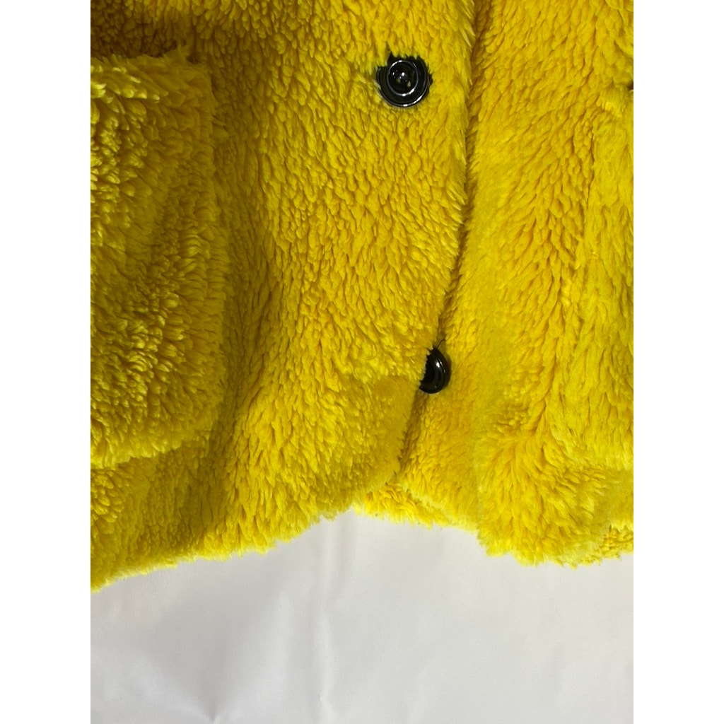TOPSHOP Women’s Yellow Button-Up Oversized Teddy Jacket SZ 8