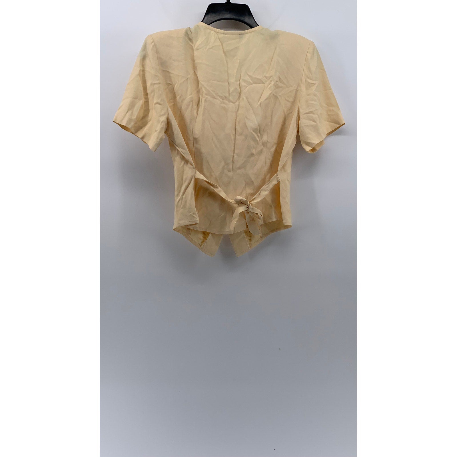 PETITE SOPHISTICATE Women's Yellow Vintage Button-Up Short Sleeve Top SZ 6P