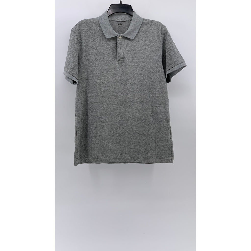 UNIQLO Men's Light Gray Short Sleeve Pique Polo Shirt SZ L