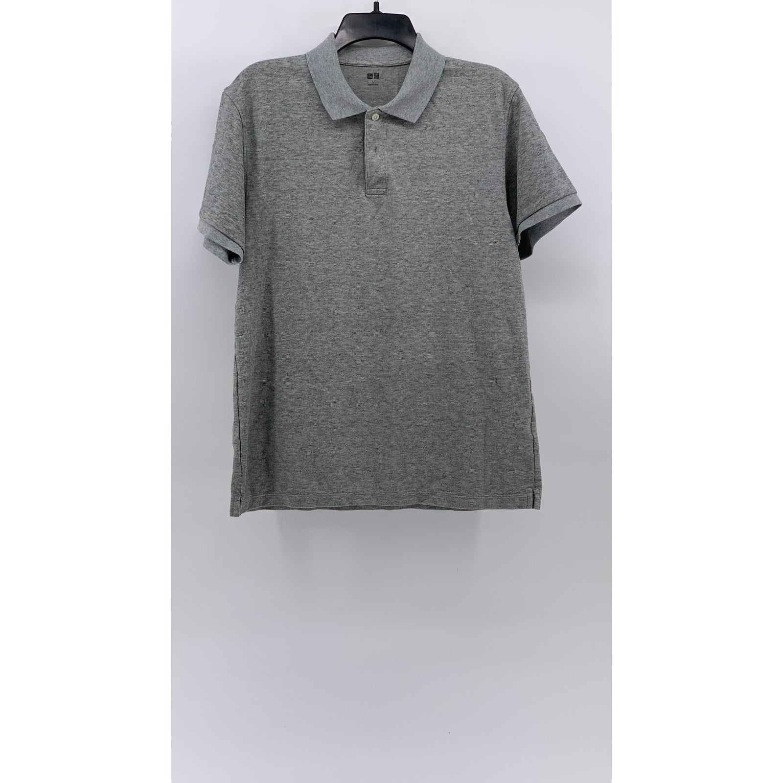 UNIQLO Men's Light Gray Short Sleeve Pique Polo Shirt SZ L
