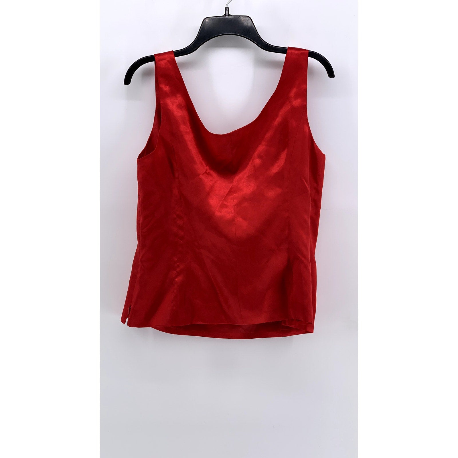 JOHN MEYER OF NORWICH Women's Red Satin-Like Scoop-Neck Tank Top SZ 12