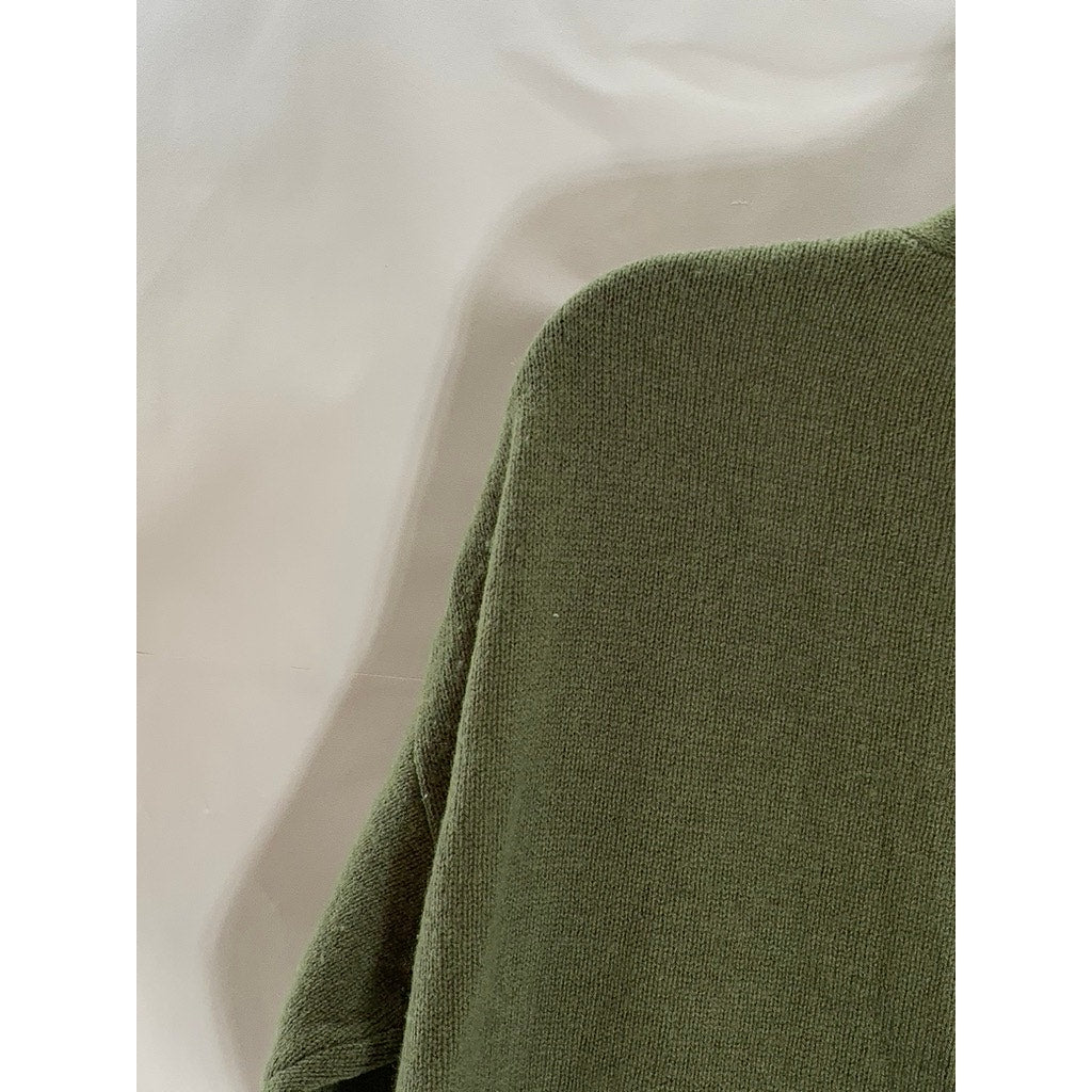 COEN Enjoy Easy Chic Women's Army Green Three-Button Lambswool Cardigan SZ OS